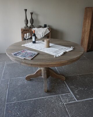 Rene Houtman Ronde Oud Eiken Eettafel – Ø150 x H80 cm