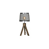 Tafellamp S – Hout & Antique Silver – Ø22 x H46 cm