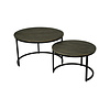 Salontafel Set van 2 – Old Brown – Ø76 x H47 cm & Ø60 x H40 cm