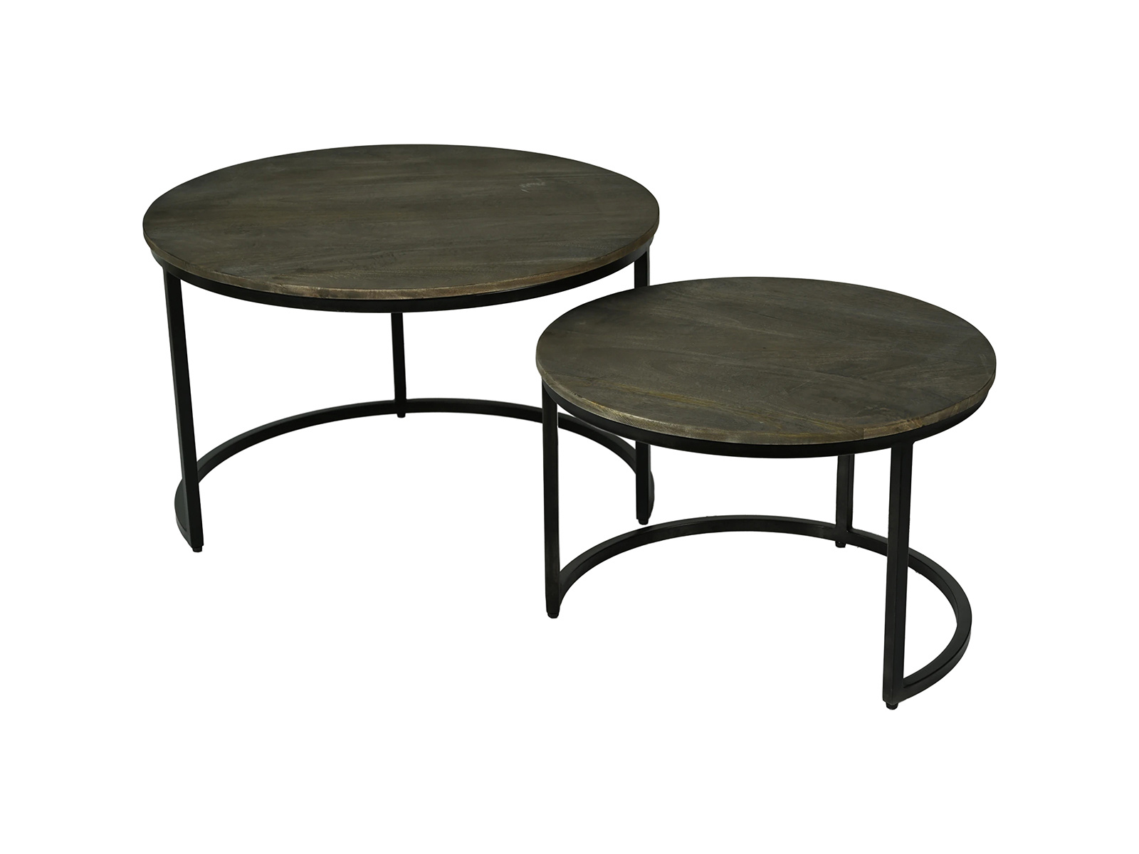 Rene Houtman Salontafel Set van 2 – Old Brown – Ø76 x H47 cm & Ø60 x H40 cm
