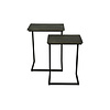 Bijzettafel Set van 2 Old Brown –L 46 x B31 x H61 cm & L40 x B28 x H56 cm