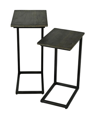 Rene Houtman Bijzettafel Set van 2 Old Brown – L42 x B31 x H61 cm & L40 x B28 x H56 cm