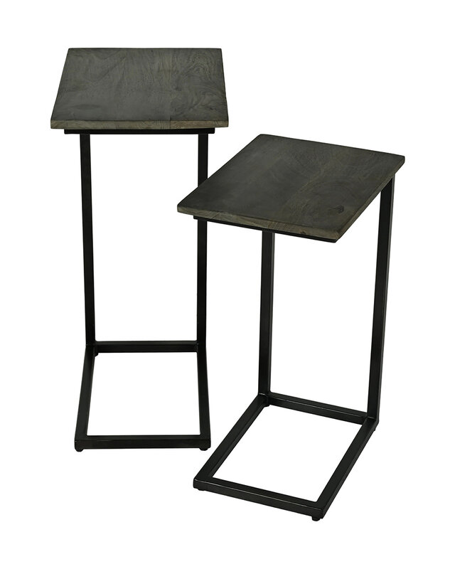 Rene Houtman Bijzettafel Set van 2 Old Brown – L42 x B31 x H61 cm & L40 x B28 x H56 cm