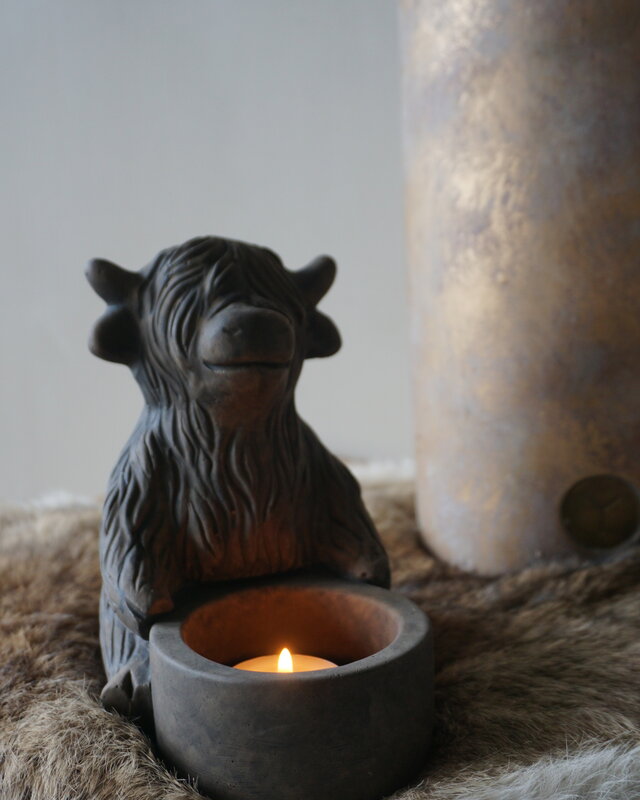 brynxz Waxinelichthouder Scotty – Brown – Ø 17 x H 16 cm