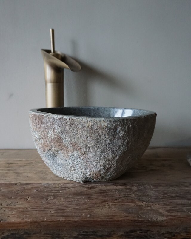 Rene Houtman Kleine Stenen Waskom Riviersteen B25 x D21 x H13 Cm