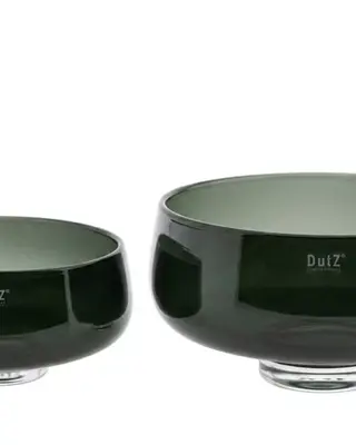 DutZ Glazen Schaal Bowl Rieky – Grey – Ø 34 x H 17 cm