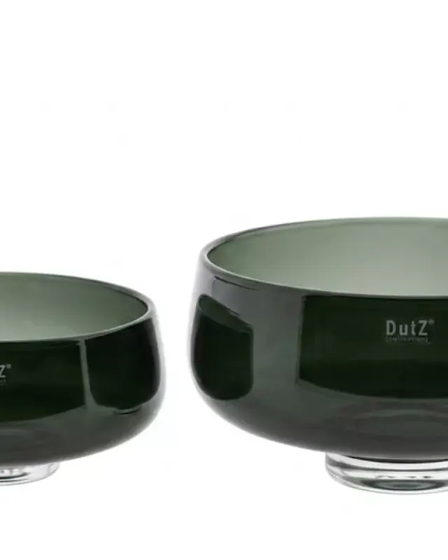 DutZ Glazen Schaal Bowl Rieky – Grey – Ø 34 x H 17 cm