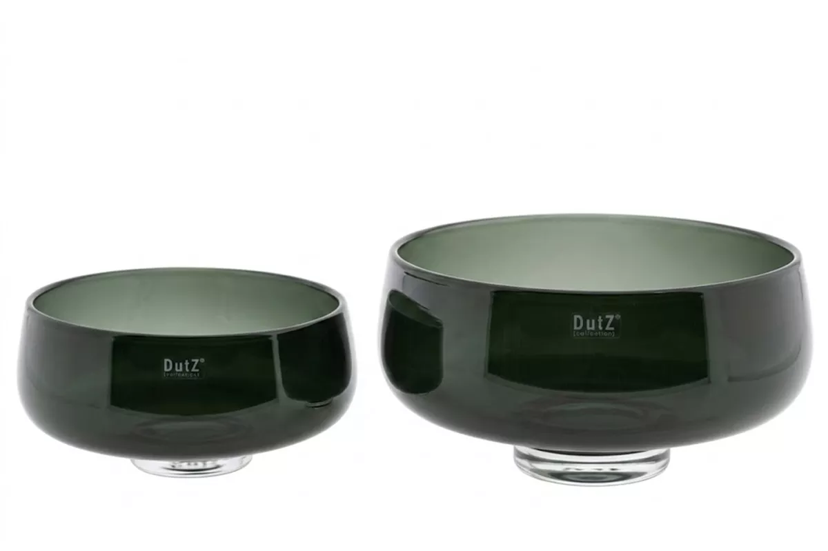 DutZ Glazen Schaal Bowl Rieky – Grey – Ø 34 x H 17 cm