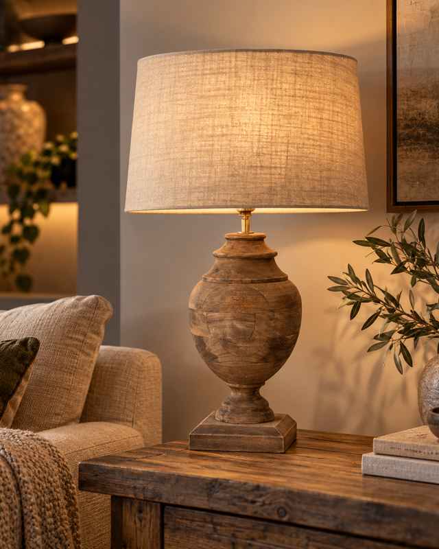 Light&Living Lampenvoet Milazzo | Hout Weather Barn | H45 x D20 cm