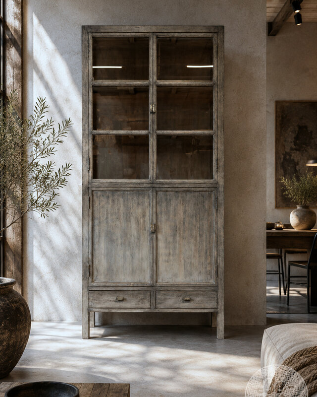 be-uniq Vitrinekast 4-Deurs | Paneel | Patine Collection
