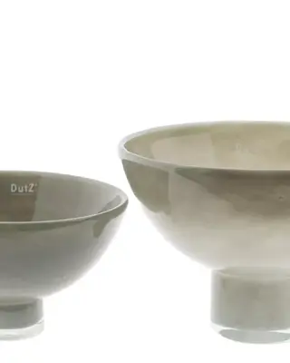 DutZ Glazen Schaal Bowl Andreas – Taupe – Ø 30 x H 20 cm