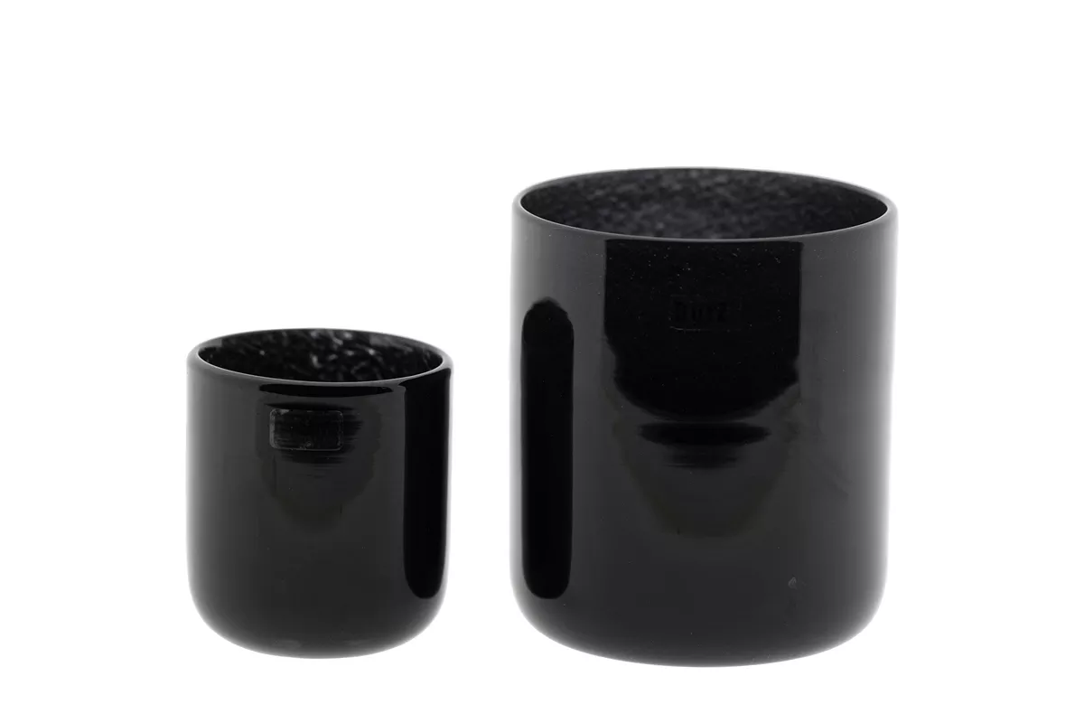 DutZ Kaarsenglas Cup – Zwart – Ø8 x H9 cm