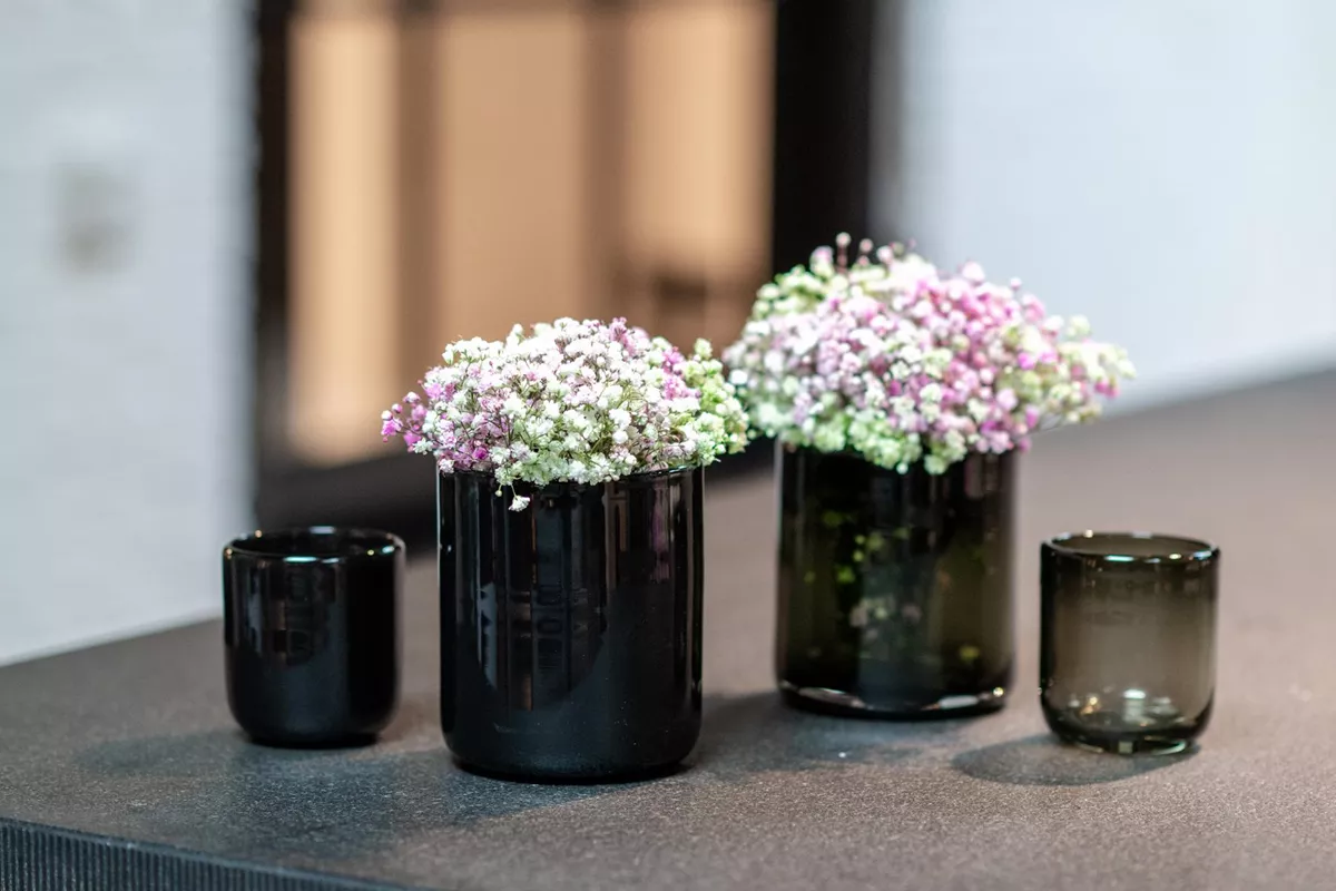 DutZ Kaarsenglas Cup – Zwart – Ø8 x H9 cm