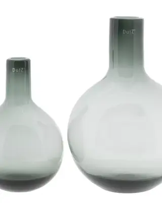 DutZ Glazen Vaas Bottle Eleganza – Grey – Ø21 x H30 cm