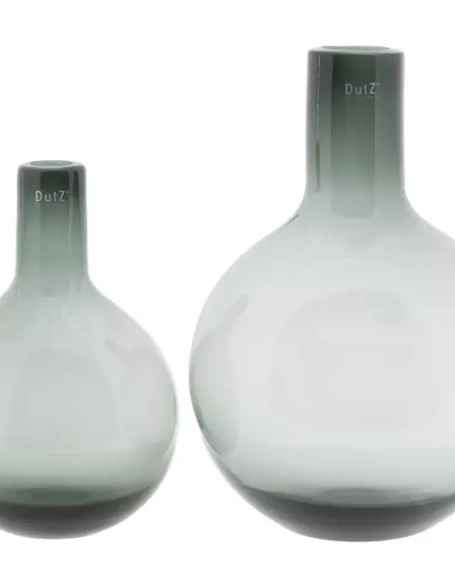 DutZ Glazen Vaas Bottle Eleganza – Grey – Ø21 x H30 cm