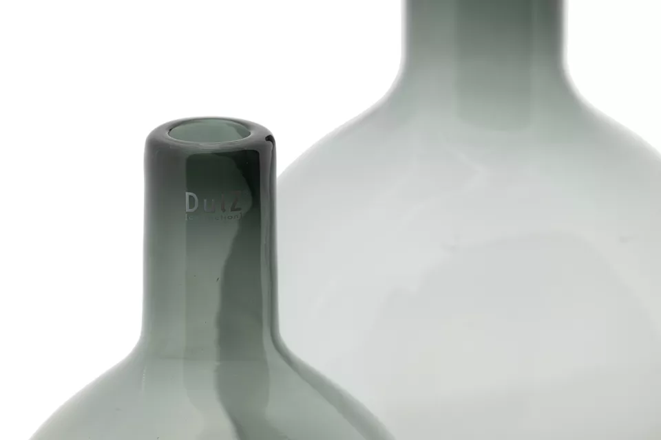 DutZ Glazen Vaas Bottle Eleganza – Grey – Ø21 x H30 cm