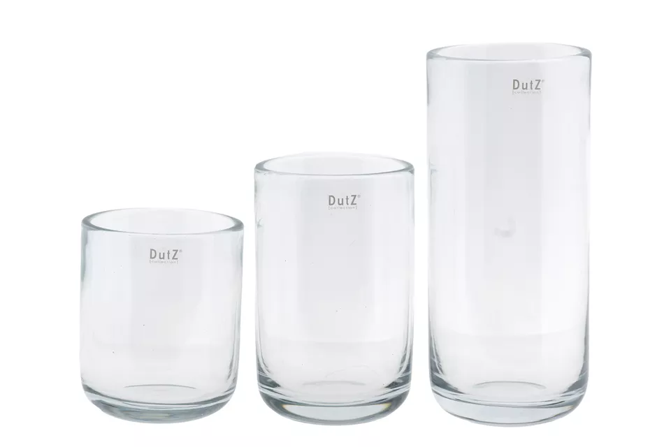 DutZ DutZ Glazen Vaas Flowervase – Clear – Ø14,5 x H34 cm