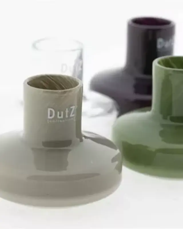 DutZ DutZ Glazen Vaas Alexa – Taupe – Ø12 x H10 cm