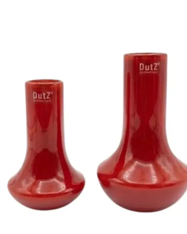 DutZ Glazen Vaas Marco – Rood – Ø10 x H16 cm