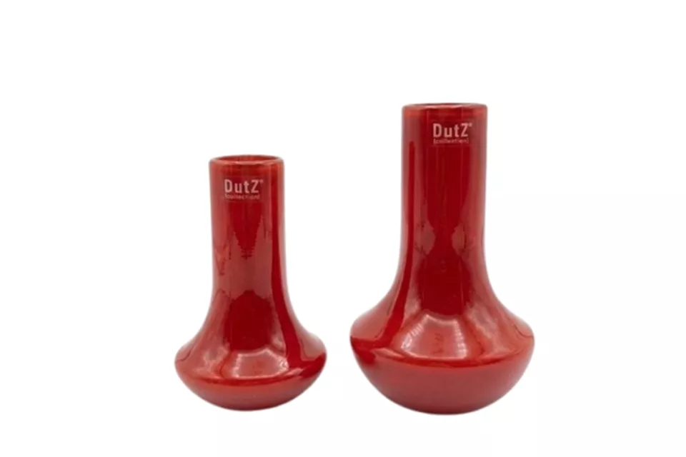 DutZ Glazen Vaas Marco – Rood – Ø10 x H16 cm