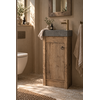 Toiletmeubel oud eikenhout landelijk geschaafd - 1 deur - 90 cm