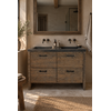 Badmeubel Sita | Geborsteld Oud Eiken | H90xB120xD46 cm
