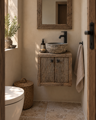 Rene Houtman Toiletset Zwevend Oak - Rivierkom