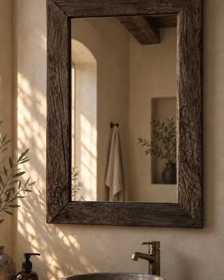 Rene Houtman Toiletspiegel geborsteld oud eikenhout H53 x B38 cm