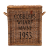Rieten Opbergmand met Deksel – Bruin – L61 x B30 x H70 cm