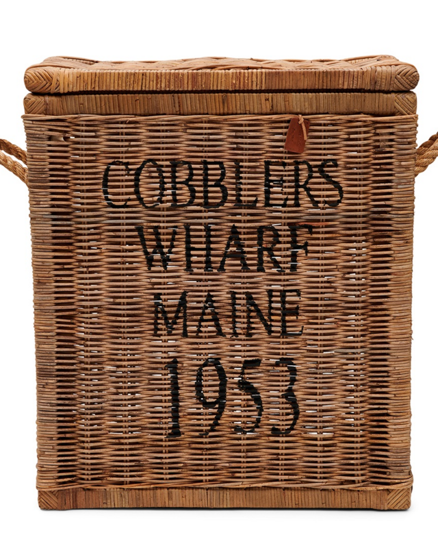 Rivièra Maison Rieten Opbergmand met Deksel – Bruin – L61 x B30 x H70 cm