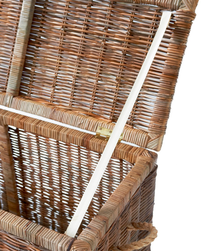Rivièra Maison Rieten Opbergmand met Deksel – Bruin – L61 x B30 x H70 cm