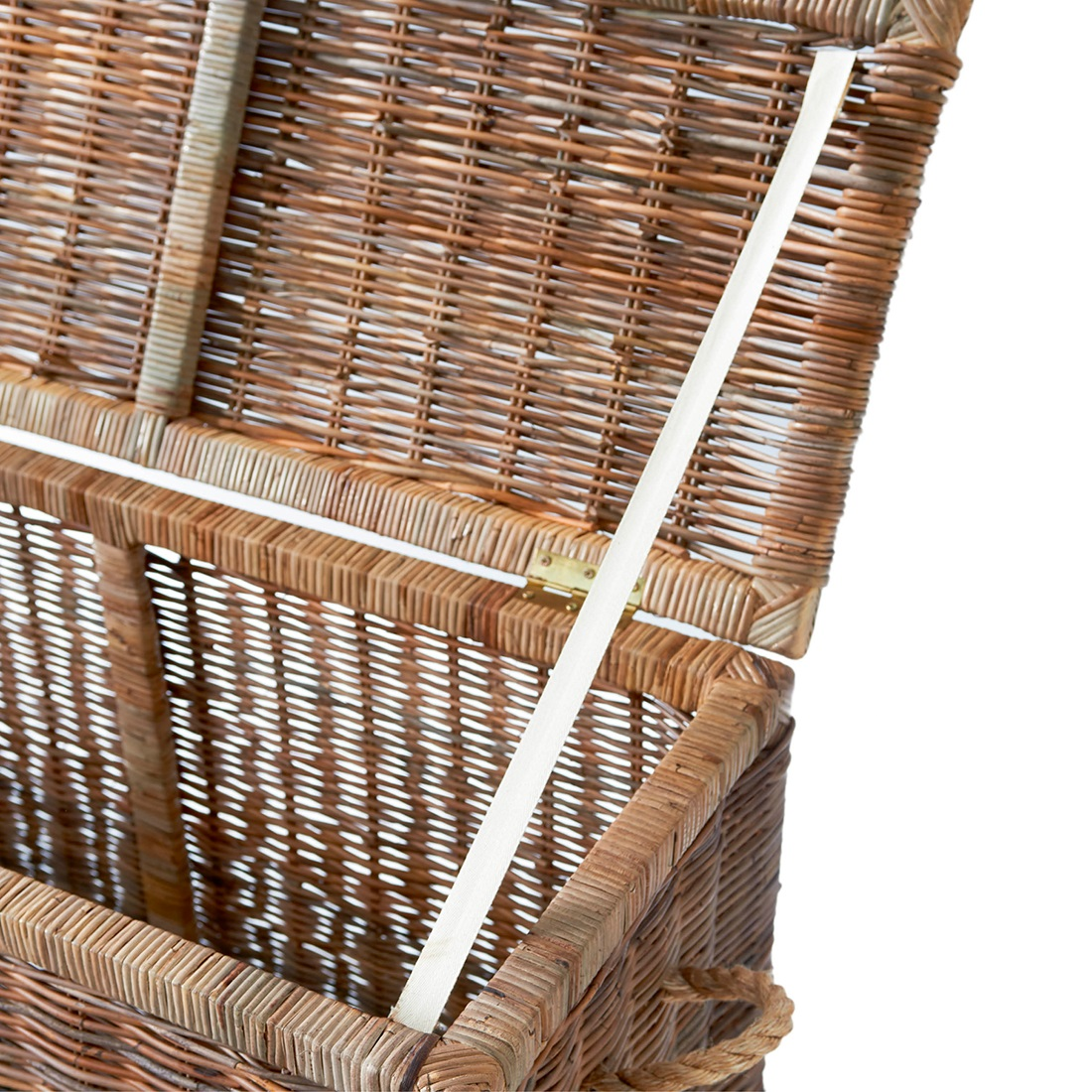 Rivièra Maison Rieten Opbergmand met Deksel – Bruin – L61 x B30 x H70 cm