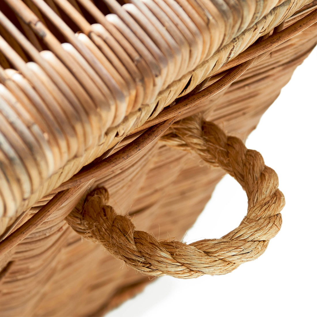 Rivièra Maison Rieten Opbergmand met Deksel – Bruin – L61 x B30 x H70 cm