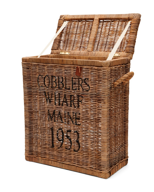 Rivièra Maison Rieten Opbergmand met Deksel – Bruin – L61 x B30 x H70 cm
