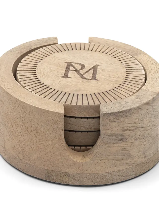 Rivièra Maison Onderzetters – 4 Stuks – Mangohout Naturel – H6 cm