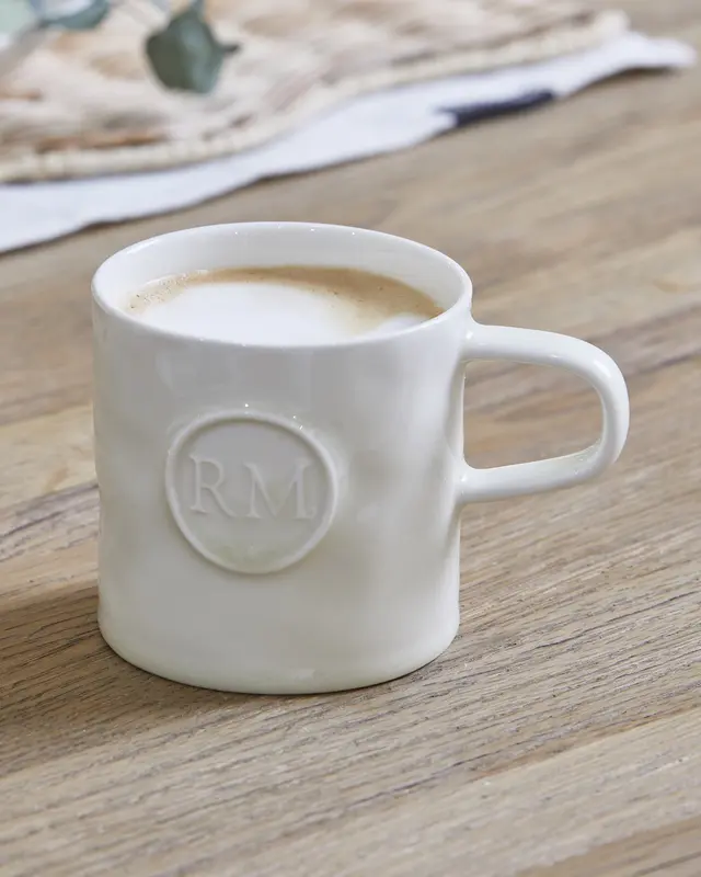 Rivièra Maison Mok – Witte – Koffie/Thee – Porselein – Set van 6