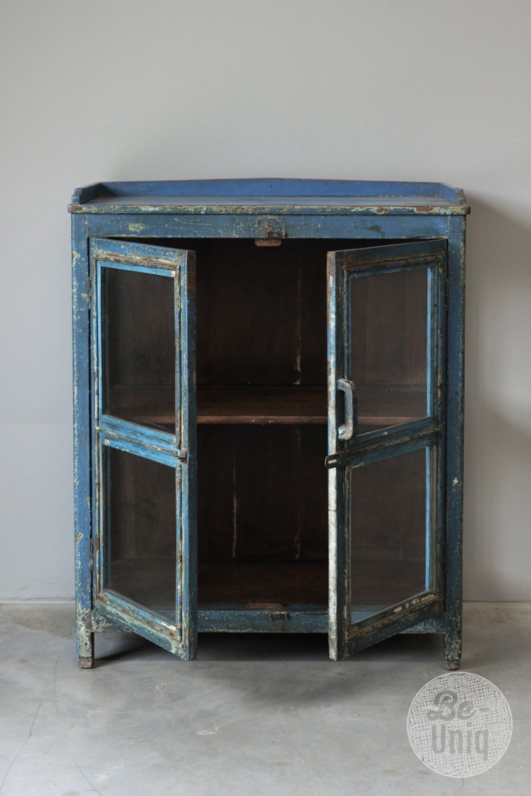 Be-Uniq Oud Glaskastje | India | H96xB76xD37 cm