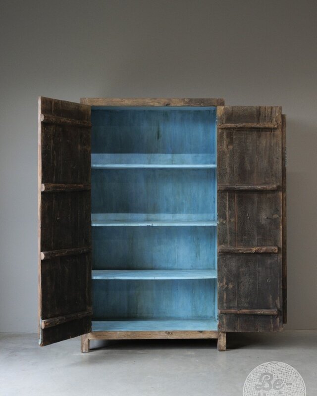 Be-Uniq Oude Kast | India | Blauw | H195 x B111 x D45 cm