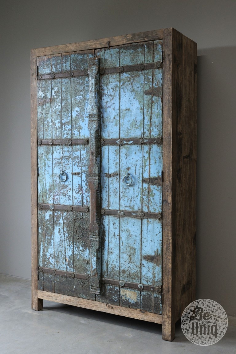 Be-Uniq Oude Kast | India | Blauw | H195 x B111 x D45 cm