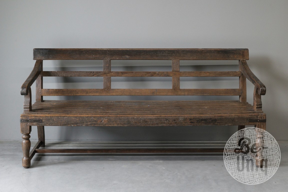 Be-Uniq Origineel Oude Bank Met Kussen | India | B186 cm