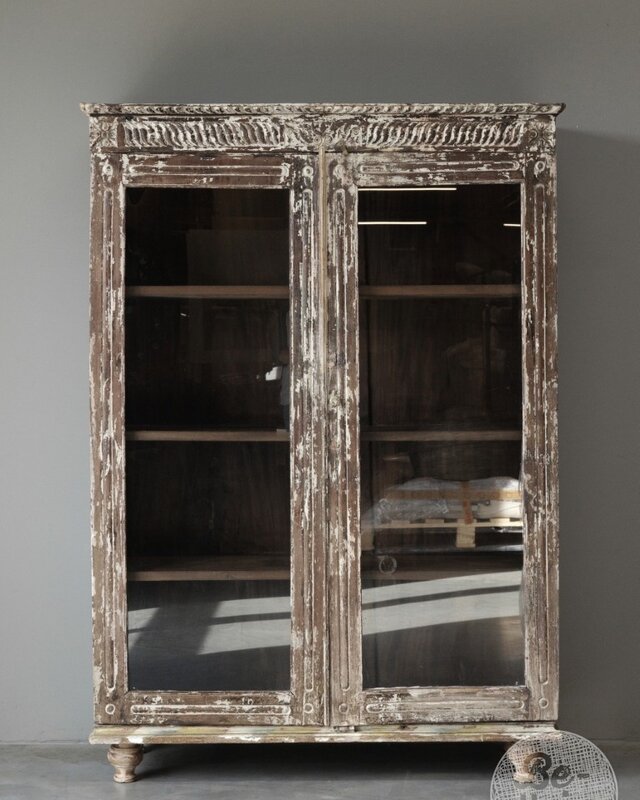 Be-Uniq Oude Vitrinekast | India | H182xB127xD50 cm