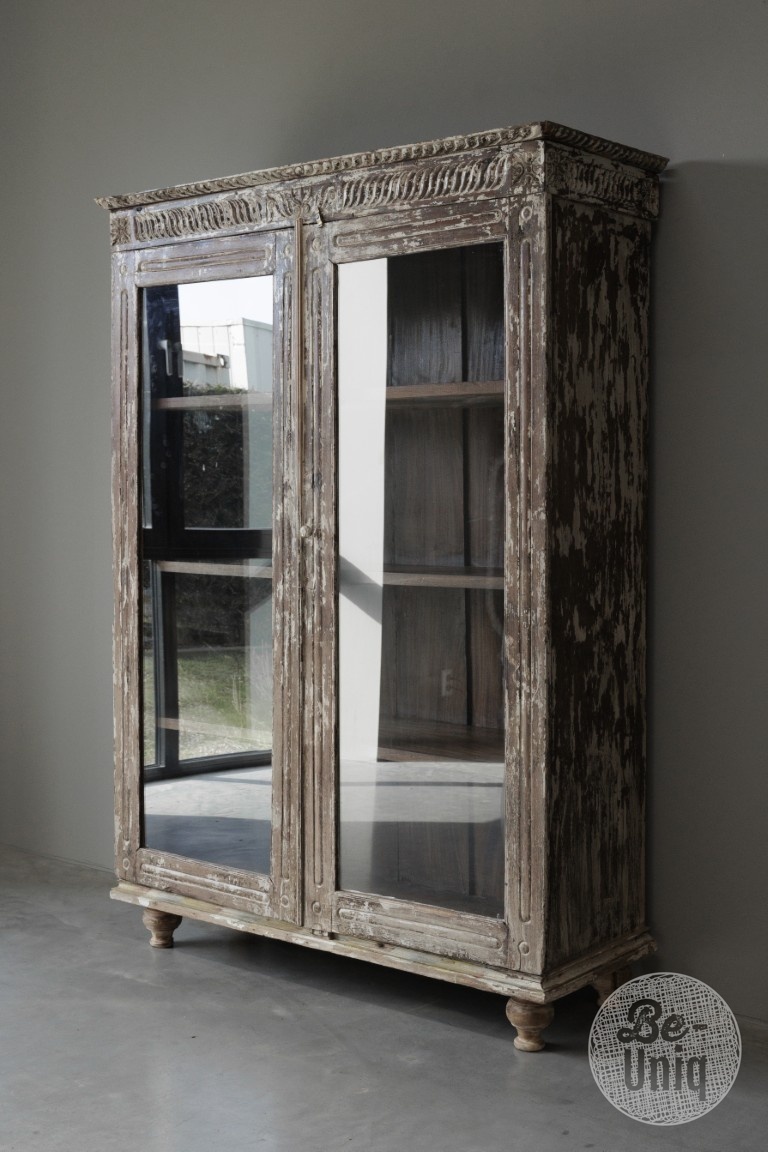 Be-Uniq Oude Vitrinekast | India | H182xB127xD50 cm