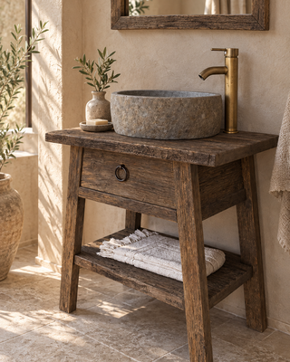 Rene Houtman Toiletmeubel Noud Small | Oud Eikenhouten Wagonplanken