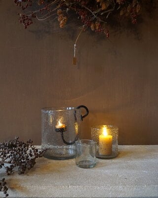 Rene Houtman Windlicht Cilinder Glas Bubbels Helder - 3 Maten