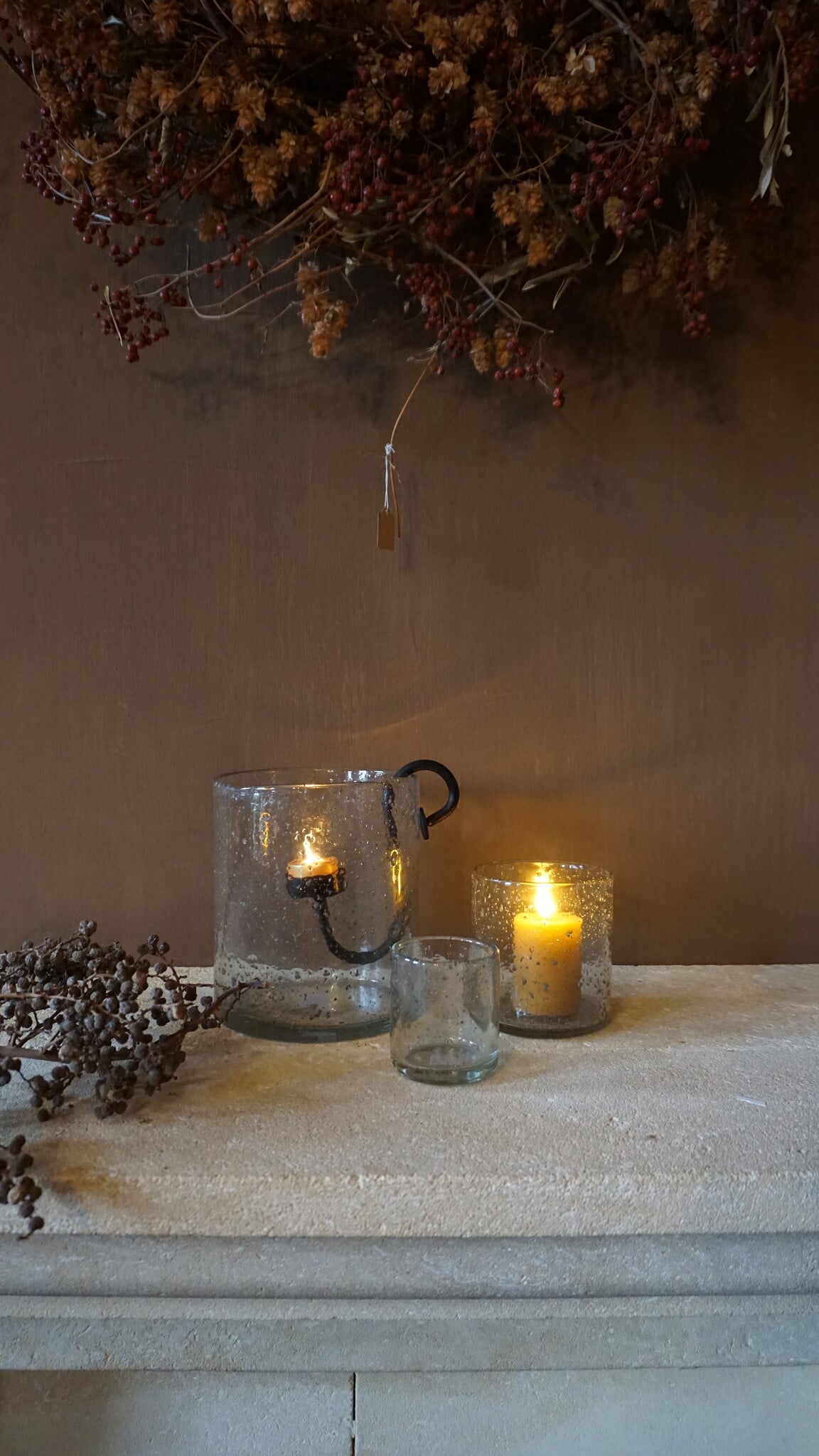 Rene Houtman Windlicht Cilinder Glas Bubbels Helder - 3 Maten