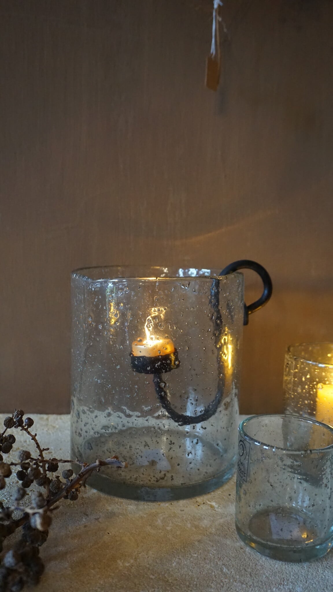 Rene Houtman Windlicht Cilinder Glas Bubbels Helder - 3 Maten