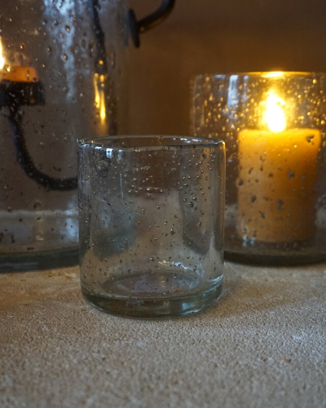 Rene Houtman Windlicht Cilinder Glas Bubbels Helder - 3 Maten