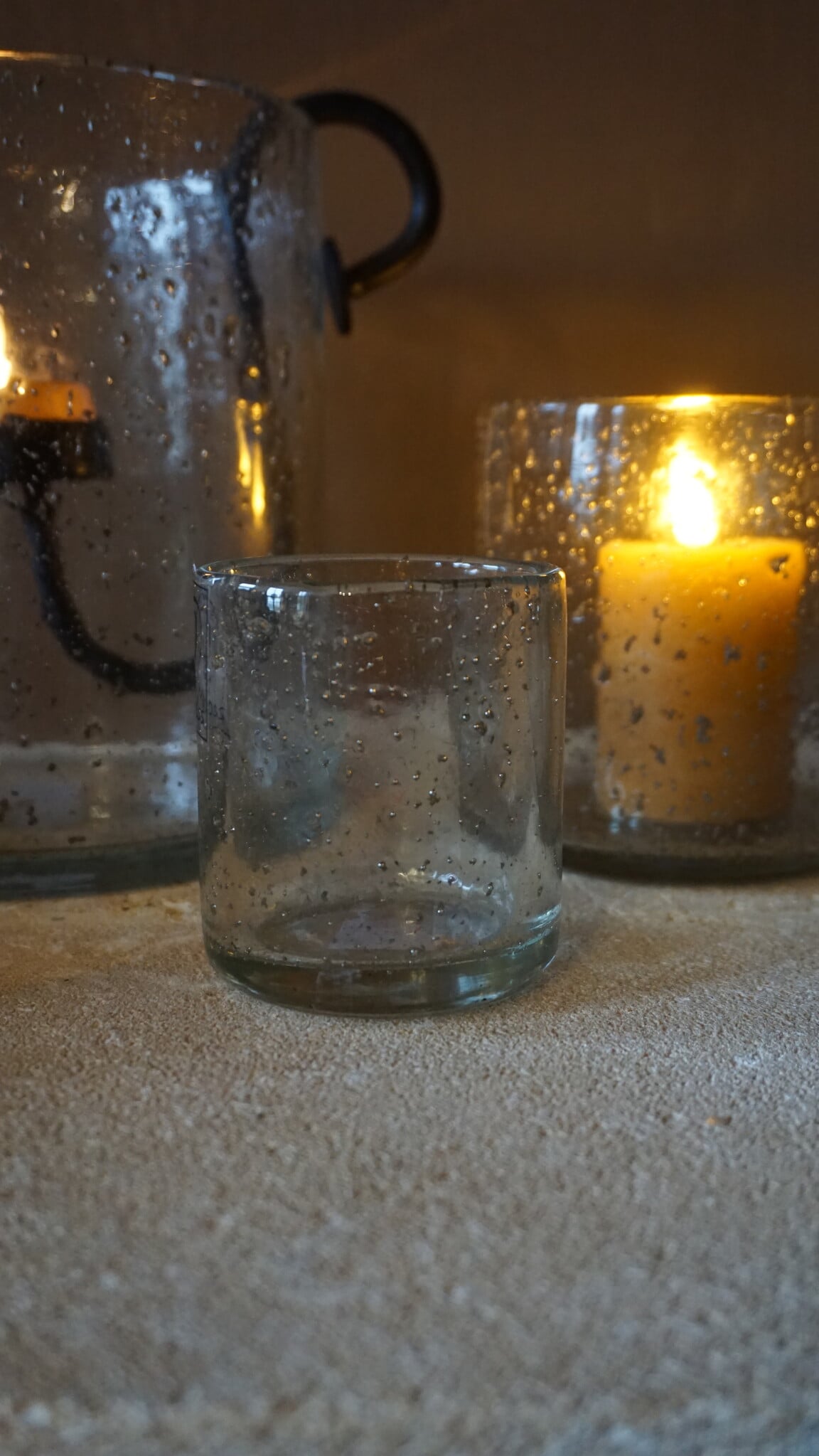 Rene Houtman Windlicht Cilinder Glas Bubbels Helder - 3 Maten