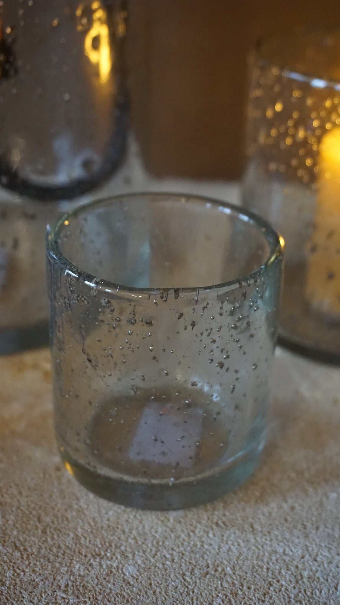Rene Houtman Windlicht Cilinder Glas Bubbels Helder - 3 Maten