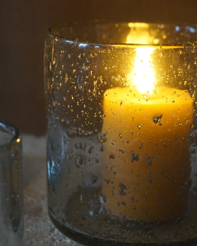 Rene Houtman Windlicht Cilinder Glas Bubbels Helder - 3 Maten